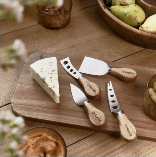 Διακοσμητικά και αξεσουαρ κουζίνας 24home - ΣΗΜΑΝΤΙΚΟ: Σε περίπτωση διαφοράς τιμής από το κατάστημα ισχύει παντα και μόνο η τιμή του καταστήματος Μαχαίρια Σερβιρίσματος Τυριού Σετ 4τμχ Ξύλινα-Ανοξείδωτ